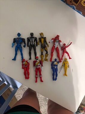 Bandai Power Rangers Figure Lot Of 9 Jungle Fury Operation Overdrive Red Blue